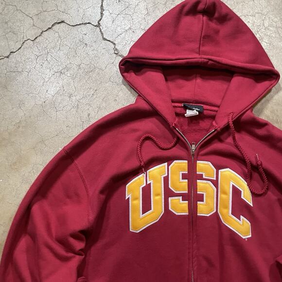 Vintage USC Trojans Russell Apparel Y2K Hoodie Adult Size L Embroidered - Picture 2 of 7